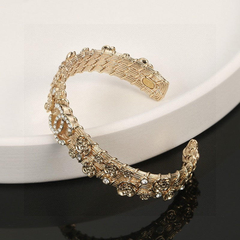 18K Chanel Flower Diamond Cuff Bracelet