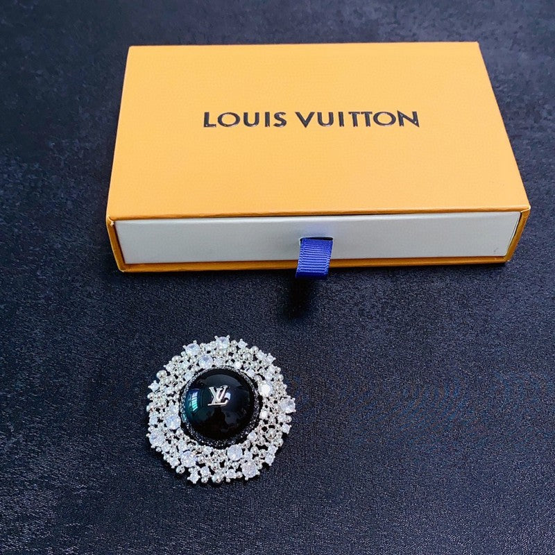 18K Louis Vuitton Black Ball Brooch