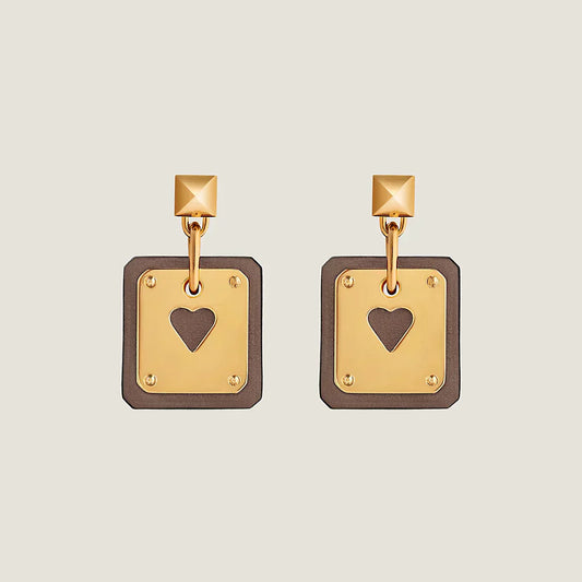 18K As De Celine Brown Hermes Earrings