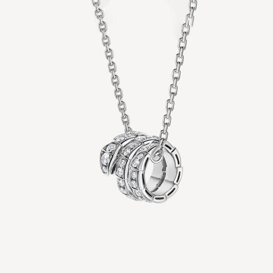 18K BVLGARI Serpenti Viper Pave Diamonds Necklace