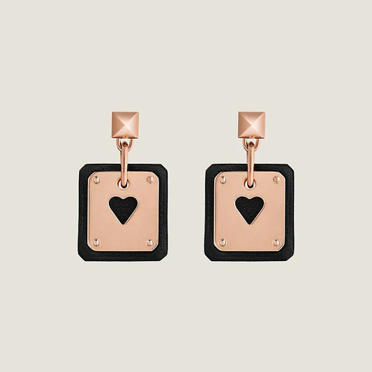 18K As De Celine Black Hermes Earrings