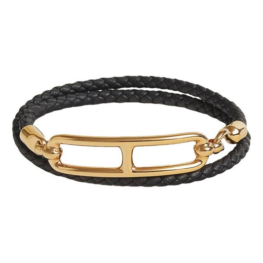 18K Roulis Double Tour Black Hermes Bracelet