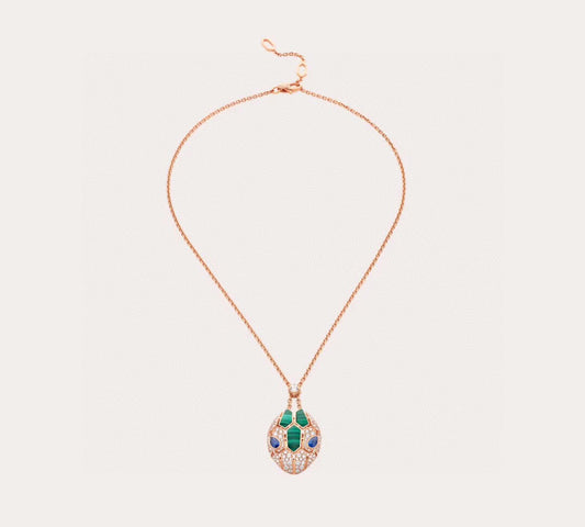18K BVLGARI Serpenti Malachite Necklace