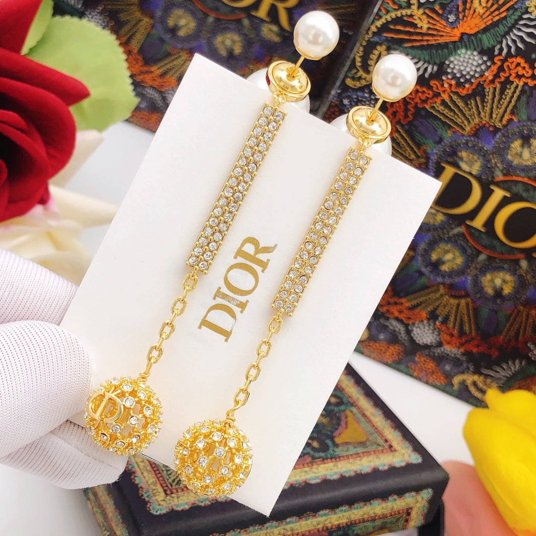 18K Dior Tassel Diamonds Earrings
