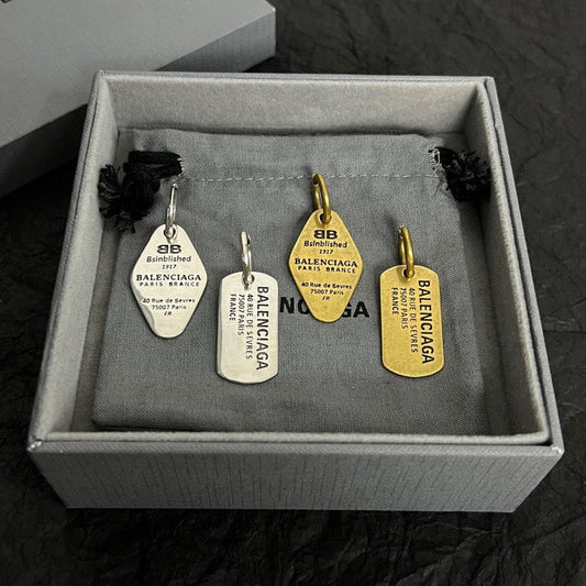 18K Balenciaga Plate Earrings