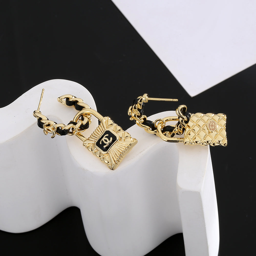 18K  Chanel Lock Earrings